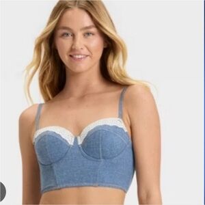 Blue Denim lightly lined crop